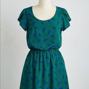 ModCloth - Peach Love - Oh My Gosh Dinosaur Dress